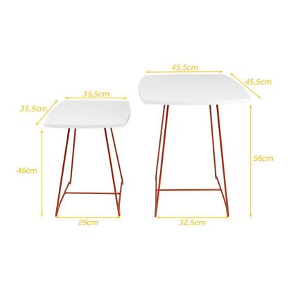 Imagem de Mesa Lateral Conjunto de Mesa de Canto Sofá Auxiliar Ursen