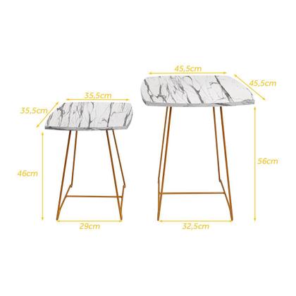 Imagem de Mesa Lateral Conjunto de Mesa de Canto Sofá Auxiliar Ursen