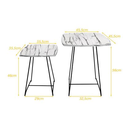 Imagem de Mesa Lateral Conjunto de Mesa de Canto Sofá Auxiliar Ursen
