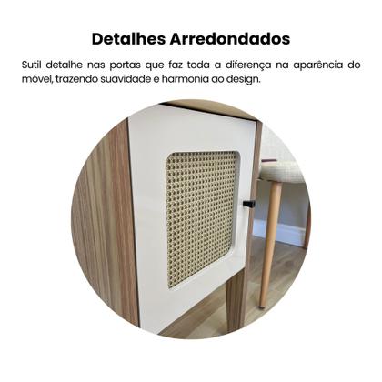 Imagem de Mesa Lateral de Apoio 100% MDF com Porta em Palinha Charlotte