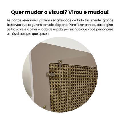 Imagem de Mesa Lateral de Apoio 100% MDF com Porta em Palinha Charlotte