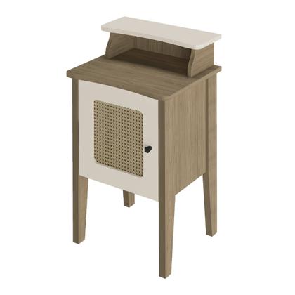 Imagem de Mesa Lateral de Apoio 100% MDF com Porta em Palinha Charlotte