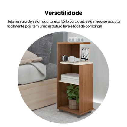 Mesa Lateral de Apoio com Prateleiras Bis - Artely Imagem de Mesa Lateral de Apoio com Prateleiras Bis