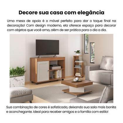 Mesa Lateral de Apoio com Prateleiras Bis - Artely Imagem de Mesa Lateral de Apoio com Prateleiras Bis