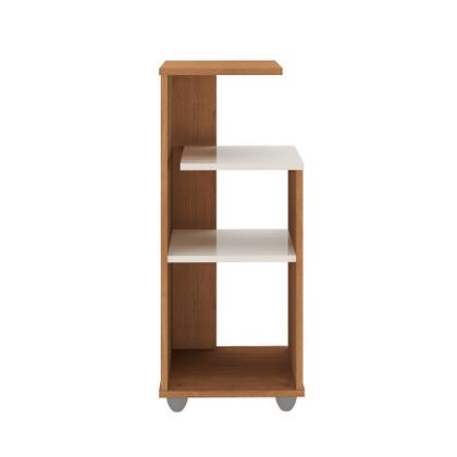 Imagem de Mesa Lateral de Apoio com Prateleiras Bis Marrom Cinamomo/Off White