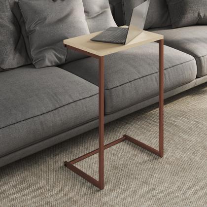 Mesa Lateral De Apoio de Sofá Charmme Ferro Cobre 70cm Industrial Elegante - Imperio Roma Imagem de Mesa Lateral De Apoio de Sofá Charmme Ferro Cobre 70cm Industrial Elegante