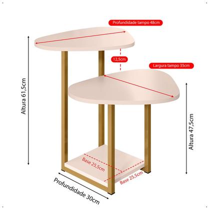 Imagem de Mesa Lateral de Apoio Para Sofá Sala de Estar Mesa Auxiliar - Casa Uau