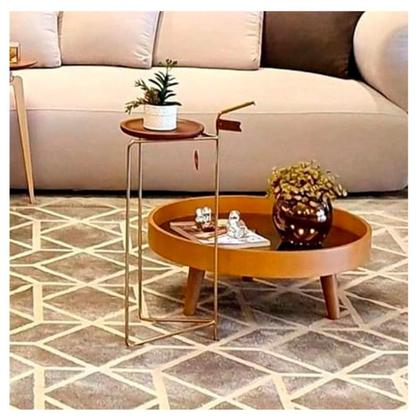 Imagem de Mesa Lateral de Apoio Tampo Redondo Leon
