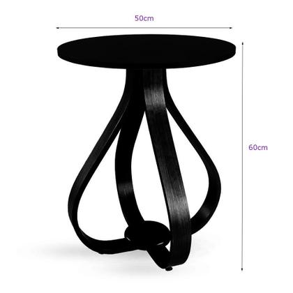 Imagem de Mesa Lateral De Canto Pés Cebola 60x50cm Espelhada