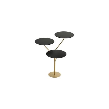 Imagem de Mesa Lateral de Canto Trieste 100% MDF 65cm x 57cm x 57 cm Preto