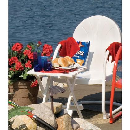 Imagem de Mesa lateral de pátio Adams White Resin dobrável 39x44x50 cm
