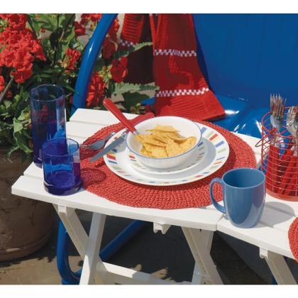 Imagem de Mesa lateral de pátio Adams White Resin dobrável 39x44x50 cm