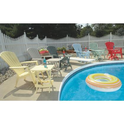 Imagem de Mesa lateral de pátio Adams White Resin dobrável 39x44x50 cm