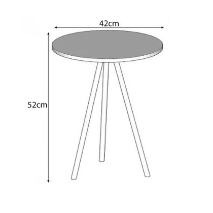 Imagem de Mesa Lateral Decorativa Gabriela Base Dourada Tampo Redondo Branco - Casa Prime