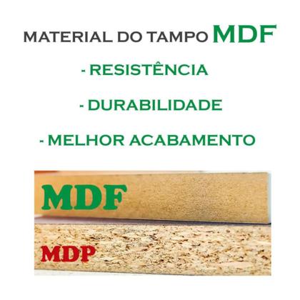 Imagem de Mesa Lateral Dobrável De Parede 100x50 em MDF Trava de Segurança Cozinha Sala Retrátil para Estudos