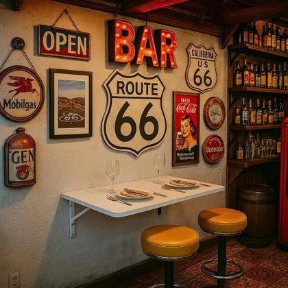 Imagem de Mesa Lateral Dobrável De Parede 100x50 em MDF Trava de Segurança Cozinha Sala Retrátil para Estudos