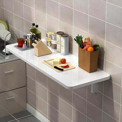 Imagem de Mesa Lateral Dobrável Retrátil 90cm x 40cm Cozinha Sala Quarto Maclavi Móveis