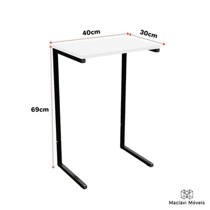 Imagem de Mesa Lateral e Apoio de Sofá Para Notebook Home Office Maclavi Móveis