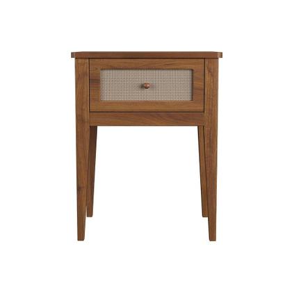 Imagem de Mesa Lateral em Madeira Maciça 1 Gaveta Viena Amêndoa