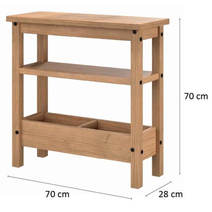 Imagem de Mesa Lateral em Madeira Maciça Marrom Antique