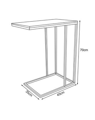 Imagem de Mesa Lateral Encaixe Apoio Branco com Tampo de Vidro
