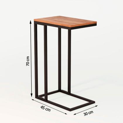 Imagem de Mesa Lateral Encaixe Elena Preto e Tampo Amêndoa New Green