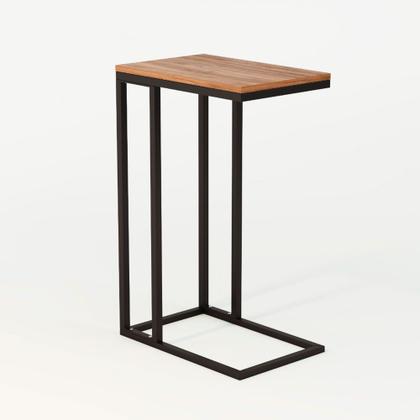 Imagem de Mesa Lateral Encaixe Elena Preto e Tampo Amêndoa New Green