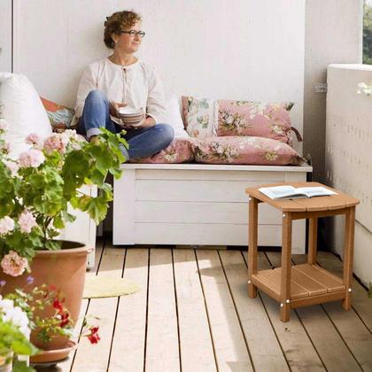 Imagem de Mesa lateral externa GARDENSTAR Adirondack Square com armazenamento de 2 níveis