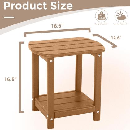 Imagem de Mesa lateral externa GARDENSTAR Adirondack Square com armazenamento de 2 níveis