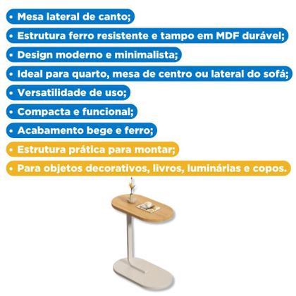 Imagem de Mesa Lateral Mesinha De Apoio Notebook Objetos Canto Sala Sofá Quarto