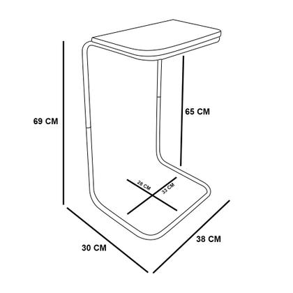 Imagem de Mesa Lateral Multiuso Tampo Branco Base Dourada para Sofá J01 - D'Rossi