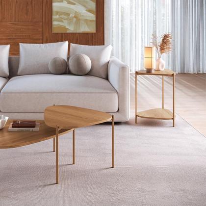 Imagem de Mesa Lateral Orgânica Complementos Hanover e Dourada 44 cm