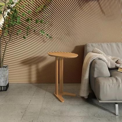 Imagem de Mesa Lateral ou Canto Oval MDF 60cm Freijó Branco ou Preta