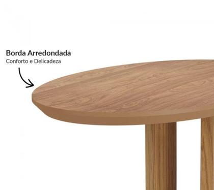Imagem de Mesa Lateral ou Canto Oval MDF 60cm Freijó Branco ou Preta