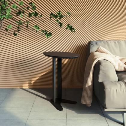 Imagem de Mesa Lateral ou Canto Oval MDF 60cm Freijó Branco ou Preta