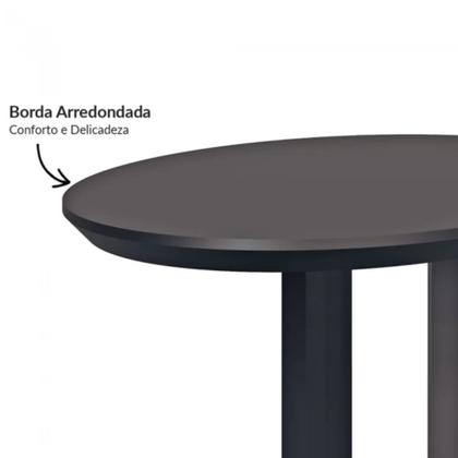 Imagem de Mesa Lateral ou Canto Oval MDF 60cm Freijó Branco ou Preta