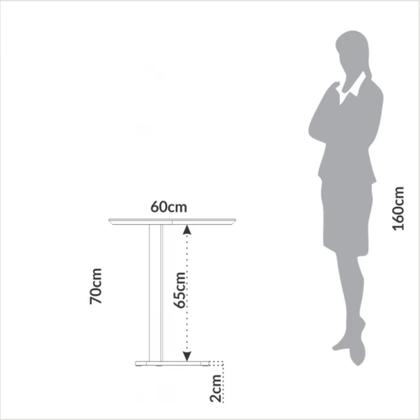 Imagem de Mesa Lateral ou Canto Oval MDF 60cm Freijó Branco ou Preta