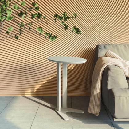 Imagem de Mesa Lateral ou Canto Oval MDF 60cm Freijó Branco ou Preta