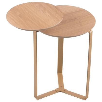 Imagem de Mesa Lateral Para Sala De Estar 2 Em 1 Pés Metálicos Dari A03 Hanover Dourado - Lyam Decor