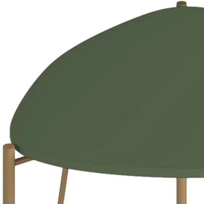 Imagem de Mesa Lateral Para Sala de Estar Alta Pés Industrial Dourado Alef I03 Musgo - Lyam Decor