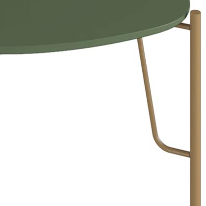 Imagem de Mesa Lateral Para Sala de Estar Alta Pés Industrial Dourado Alef I03 Musgo - Lyam Decor