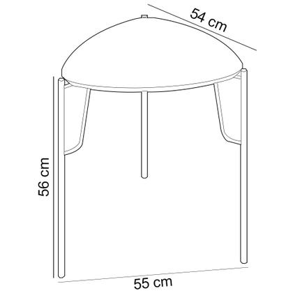 Imagem de Mesa Lateral Para Sala de Estar Alta Pés Industrial Dourado Alef I03 Musgo - Lyam Decor