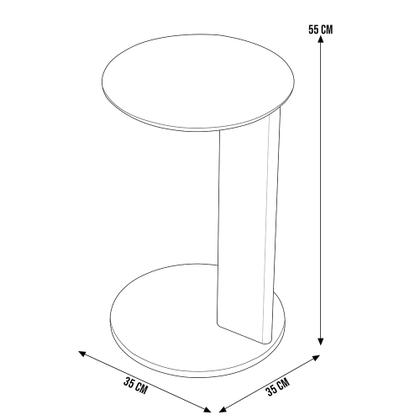 Imagem de Mesa Lateral Para Sala de Estar Pés Madeira Bulat A03 Hanover Roble - Lyam Decor