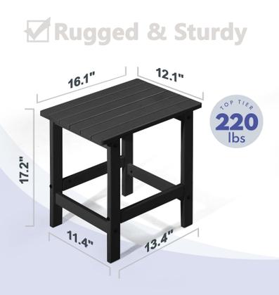 Imagem de Mesa lateral PASAMIC Adirondack HDPE resistente às intempéries preta