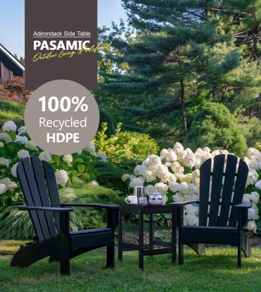 Imagem de Mesa lateral PASAMIC Adirondack HDPE resistente às intempéries preta