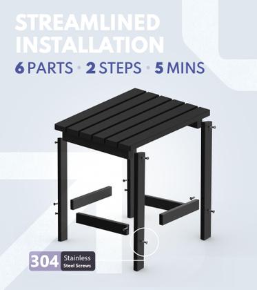 Imagem de Mesa lateral PASAMIC Adirondack HDPE resistente às intempéries preta