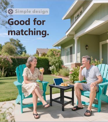 Imagem de Mesa lateral PASAMIC Adirondack HDPE resistente às intempéries preta