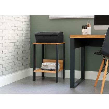 Imagem de Mesa Lateral Quadrada Anah Freijó e Preta