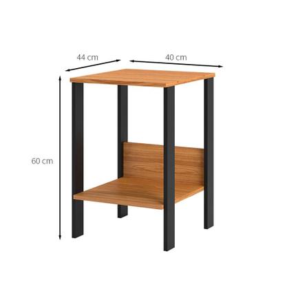 Imagem de Mesa Lateral Quadrada Anah Freijó e Preta