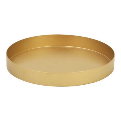 Imagem de Mesa Lateral Redonda com Bandeja Apoio Sala Aço Collie 30x60